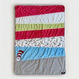 Trend‎ Lab Dr. Seuss Cat In The Hat Baby Blanket Minky Plush 34x43 Quilt Crib
